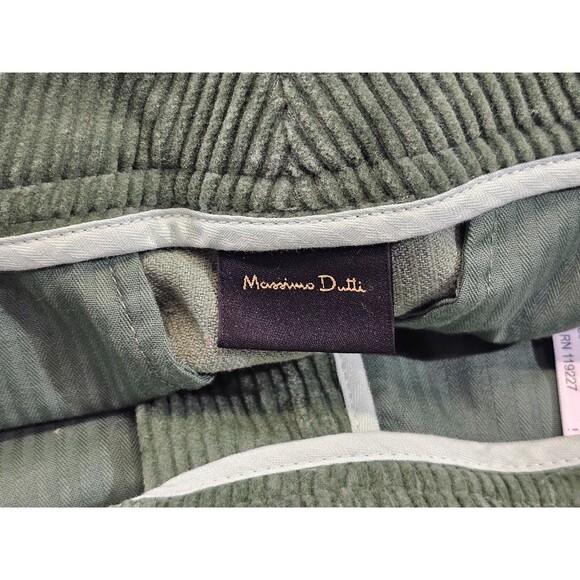 Massimo Dutti 10‎ Wide Leg Corduroy Trousers Pants Slacks Green High Rise EUC - Picture 9 of 14
